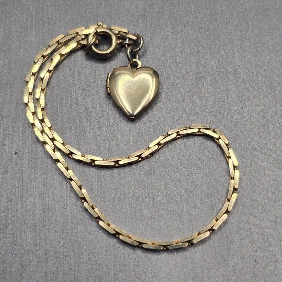 Unbranded Jewelry - VTG Gold Tone Mini Heart Locket Bracelet 6.5" Sentimental Charm Jewelry
